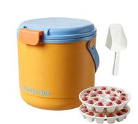 Cubo De Hielo Pequeño,Cubo de Viaje 2 en 1 con Tapa y 2 Bandejas - Recipiente De Hielo Apto Para El Congelador - Para Bar De Casa, Vino, Cóctel, Bebidas, , Camping, Picnic, Aire Libre Y Barbacoa