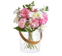 Cubo de Hielo Pequeño, Cubo Enfriador de Vino de Champán Transparente, Florero Cilíndrico Transparente Versátil con Asa para el Hogar Bar Cerveza