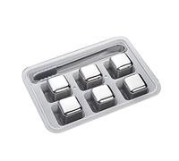 Cubo de hielo reutilizable de acero inoxidable 4/6/8 piezas bandeja de cubo de piedra con pinzas de hielo
