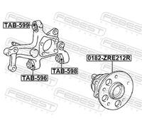 Cubo de la rueda Eje trasero 0182-ZRE212R FEBEST para TOYOTA LEXUS