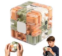 Cubo de laberinto 3D, juguete de cubo mágico, rompecabezas complejo de bolas de laberinto con bolas giratorias, cubo interactivo juguete educativo para fiestas de clase, juguete educativo regalo para