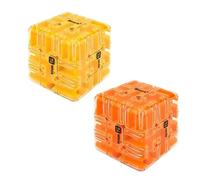 Cubo de laberinto de rompecabezas grande 3D de laberinto, juguete atractivo para el cerebro, bola mágica de 3 x 3 laberintos para aliviar el estrés, un regalo educativo perfecto (amarillo + naranja)