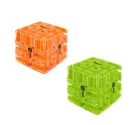 Cubo de laberinto de rompecabezas grande 3D de laberinto, juguete atractivo para el cerebro, bola mágica de 3 x 3 laberintos para aliviar el estrés, un regalo educativo perfecto (naranja + verde)