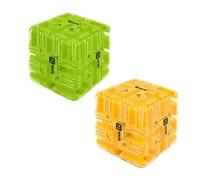Cubo de laberinto de rompecabezas grande 3D de laberinto, juguete atractivo para el cerebro, bola mágica de 3 x 3 laberintos para aliviar el estrés, un regalo educativo perfecto (amarillo + verde)