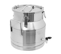 Cubo de Leche Acero Inoxidable 20 l/5,28 galones con Grifo Resistente Metal Tapa sellada para almacenar Vino y líquidos.