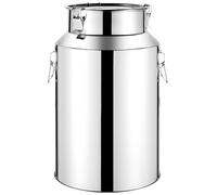 Cubo De Leche De Acero Inoxidable 201, Jarra De Leche, Lata De Leche Sellada, Jarra De Leche De Acero Inoxidable con Tapa para Leche, Vino, Aceite, Etc(35L)