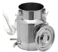 Cubo de leche de acero inoxidable con tapa sellada de silicona y grifo para almacenamiento y transporte de líquidos