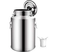 Cubo de leche de acero inoxidable con tapa sellada, lata de almacenamiento y transporte de líquidos duradera para ordeño y uso lácteo