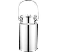 Cubo de leche de acero inoxidable, jarra de leche resistente con tapa y asa de transporte, contenedor de almacenamiento de líquidos para arroz y cereales, 3 L