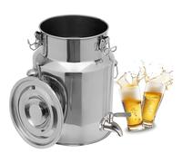 Cubo de leche y enfriador de vino de acero inoxidable aislado, jarra de metal duradera con tapa y grifo, perfecta para té, almacenamiento de aceite, transporte y al aire libre