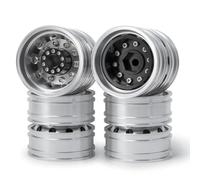 Cubo de llanta de Rueda Trasera de Aluminio de 10 radios Compatible con neumáticos para el automóvil de Remolque RC a Escala 1/14 Piezas de actualización(4PCS)