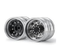 Cubo de llanta de Rueda Trasera de Aluminio de 10 radios Compatible con neumáticos para el automóvil de Remolque RC a Escala 1/14 Piezas de actualización(2PCS)