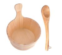 Cubo de madera para sauna con cucharón | de agua 4L para sauna con cuchara de madera | Juego de infusión Sãuna para baño turco, spa, casa, baño | regalo de pino natural