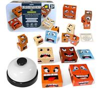 Cubo de madera puzle, rompecabezas Face Changing Magic Cube, juguete interactivo CKS, rompecabezas de dados, sensor de caras, cubo mágico, bloque de construcción Montessori, juguete para niños a