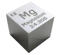 Cubo de magnesio, 99,9% de pureza, metal de alta densidad, ideal for exhibiciones de colecciones de elementos, regalos científicos y educativos.(25.4x25.4x25.4mm)