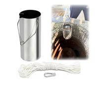 Cubo de muestreo de acero inoxidable 304 de 0,5/1/2/3/4/5 L for aguas residuales. Botella colectora de muestras de aguas superficiales. Muestreador agua pozo(3L-12x32cm)