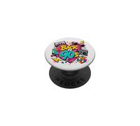 Cubo de Patines con Cassette Retro, Estilo Boombox, Estilo Vintage, de Vuelta a los 90 PopSockets PopGrip Adhesivo