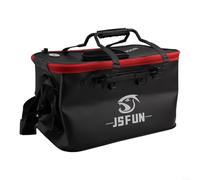 Cubo de pesca plegable de EVA con cubierta de malla, caja de peces vivos portátil, correa de hombro ajustable, adecuada para pesca en el mar, camping (40 cm)