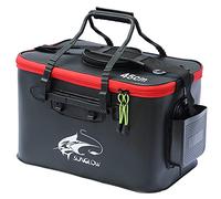 Cubo de Pesca Plegable Portátil 30L - Contenedor de Cebo Vivo Multifuncional, Bolsa de EVA Para Acampar al Aire Libre y Protección de Peces (Negro)