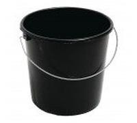 Cubo de plástico Redondo de 5 l, Color Negro, con asa de Metal