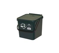 Cubo de polipropileno con la manija y la cubierta, de color verde, 7 Lt. 225x240x205 mm, con la identificación de residuos pegatina