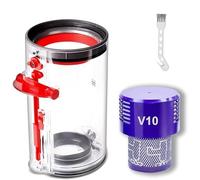 Cubo de polvo de repuesto compatible con aspiradora inalámbrica Dyson V10 SV12 Cyclone, V10 Absolute, V10 Animal Pro, V10 Total Clean, contenedor con filtro HEPA, piezas n.º 969509-01