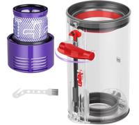 Cubo de polvo grande mejorado de repuesto para Dyson Cyclone V10 Animal, V10 Total Clean, V10 Absolute, V10 Animal, SV12 con 1 filtro HEPA, número de pieza 969509-01