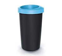 Cubo de reciclaje 25l keden en plástico con práctica tapa abierta color azul.
