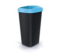 Cubo de reciclaje 45L KEDEN en plástico con práctica tapa abierta color azul.