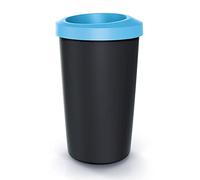 Cubo de reciclaje 45L KEDEN en plástico con práctica tapa abierta color azul.