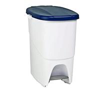 Cubo de Reciclaje con Pedal 25L Azul- Contenedor de Basura Ecológico para Cocina - Con Separador Interno y Enganches Laterales, Plástico Resistente y Fácil Limpieza | Denox