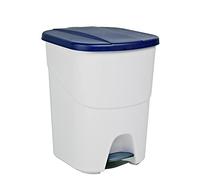 Cubo de Reciclaje con Pedal 40L Azul- Contenedor de Basura Ecológico para Cocina - Con Separador Interno y Enganches Laterales, Plástico Resistente y Fácil Limpieza | Denox