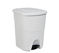 Cubo de Reciclaje con Pedal 40L Blanco - Contenedor de Basura Ecológico para Cocina - Con Separador Interno y Enganches Laterales, Plástico Resistente y Fácil Limpieza | Denox