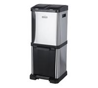 Cubo de reciclaje ecológico 32 litros de 3 compartimentos (2 de 8 l + 1 de 16 l), reciclaje de basura / cubos de reciclaje, gran capacidad, para papel