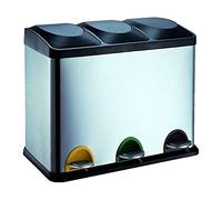Cubo de reciclaje ecológico 45 litros de 3 compartimentos, reciclaje de basura / cubos de reciclaje, Gran Capacidad, para Papel, Vidrio y Plástico, Ideal para Hogar/Oficina/Interior/Exterior
