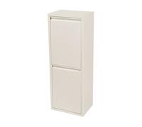 [en.casa] Mueble con 2 Cubos de Basura Sollentuna Cubo de Reciclaje de Cocina 2 x 14 L Instalación Mural Basculante Metal Plástico 93 x 33 x 25 cm - Blanco Roto