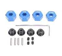 Cubo de rueda RC, 4 piezas de aleación de aluminio de 12 mm de diámetro, hexágono de rueda RC de 12 mm, juego de accesorios de 5,5 mm y 7 mm de grosor para Traxxas 1/10 Slash 4x4 Rustler (Azul)
