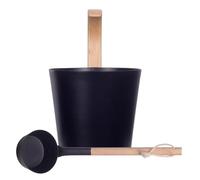 Cubo de sauna y juego de cucharones - contenedor de agua de aluminio 7L, mango resistente al calor | Bin de baño de vapor interior, herramienta de recolección de salas de spa, barril duradero de la sa