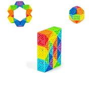 Cubo de Serpiente mágica Hueca Rompecabezas Rompecabezas Juguetes Rompecabezas Juguetes de cumpleaños para niños Regalos de Fiesta de Navidad arcoíris Multicolor (24 Bloques segmentados)