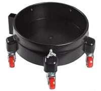 Cubo de soporte para lavado de autos con 5 ruedas estándar y 2 poleas de freno para una movilidad constante durante los procesos de limpieza de varios pasos (negro)