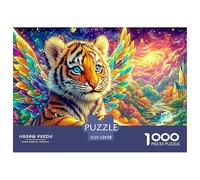Cubo de Tigre con Alas en un Mundo Vivo y Soñado Puzzle De 1000 Piezas Tigre, Excelente Juego para Adultos Y Niños 52x38cm/1000pcs