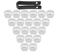 Cubo de Tornillo de Cubo, 20 Piezas de 17 Mm Cubiertas de Cubo de Rueda de Neumático de Coche Tuerca de Tuerca Tornillo Cubierta de Tornillo Tapa de Protección Plata Universal