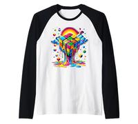 Cubo de velocidad de fusión rompecabezas vintage para jóvenes y amantes de las matemáticas Camiseta Manga Raglan