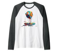 Cubo de Velocidad de fusión Rompecabezas Vintage para jóvenes y Amantes de Las matemáticas Camiseta Manga Raglan