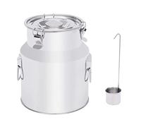 Cubo de vino, jarra de leche hermética de acero inoxidable, bidón multifuncional, barril de transporte con junta de silicona resistente 14 L, adecuado para almacenamiento de agua, crema, harina,