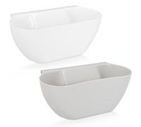 Cubo Desperdicios Cocina - 2x Cubo de Basura Colgante Cocina - Gris/Blanco