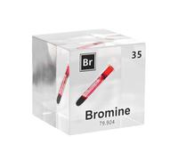 Cubo Elemento Metálico 5cm/2in Encapsulado en Lucite Acrílico Transparente para Colección de Elementos Químicos, Exhibición o Fines Educativos-35-Br Bromine