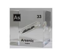 Cubo Elemento Metálico 5cm/2in Encapsulado en Lucite Acrílico Transparente para Colección de Elementos Químicos, Exhibición o Fines Educativos-33-As Arsenic