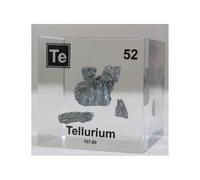 Cubo Elemento Metálico 5cm/2in Encapsulado en Lucite Acrílico Transparente para Colecciones de Elementos y Material de Experimentos de Laboratorio-52-Te Tellurium