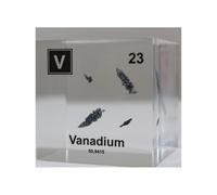 Cubo Elementos 5cm/2in Encapsulado en Lucite Acrílico Transparente para Colecciones de Elementos, Pasatiempos, Ciencia y Regalo Creativo-23-V Vanadium